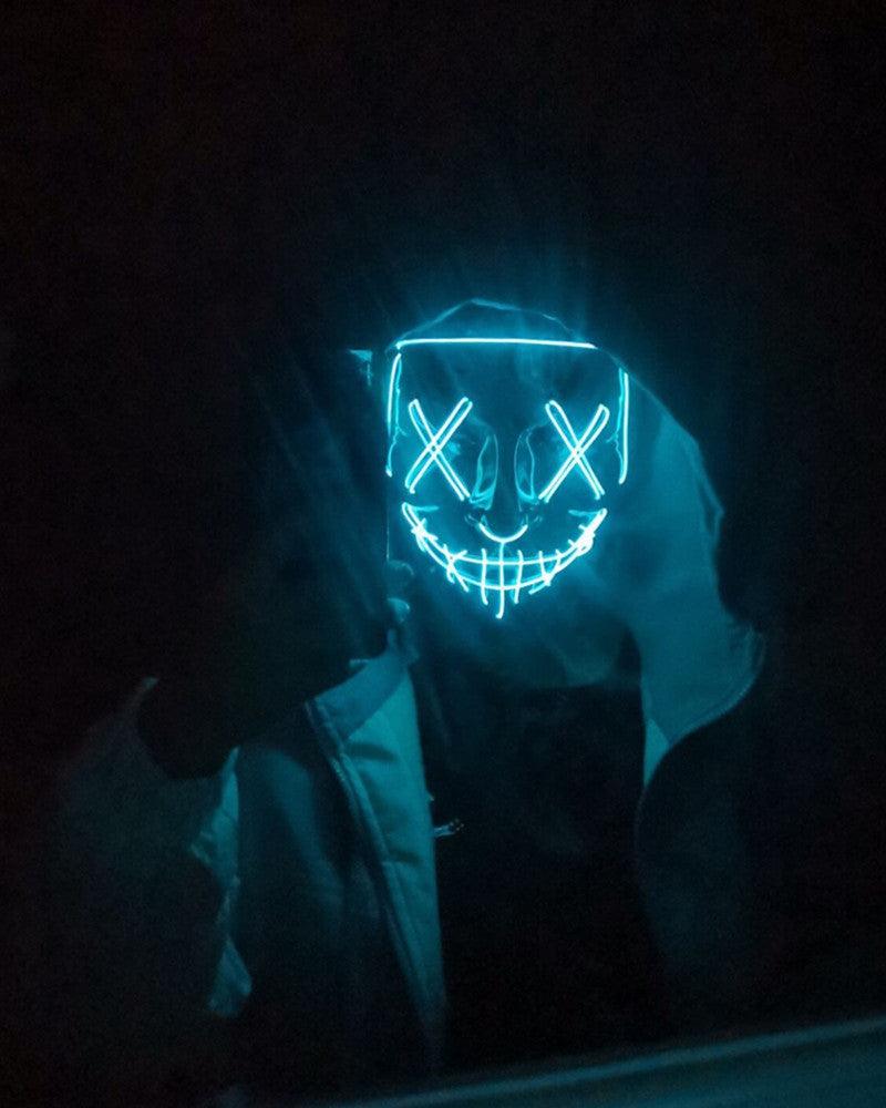 Cyberpunk LED Ghost Face Mask