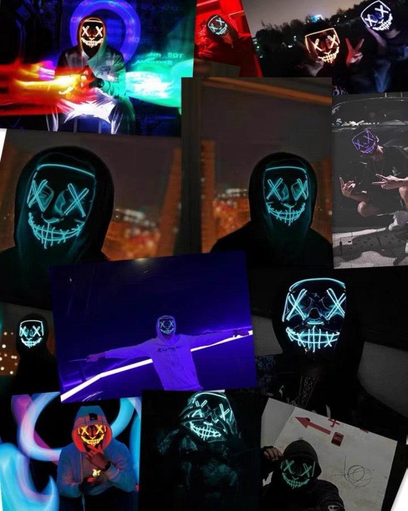 Cyberpunk LED Ghost Face Mask