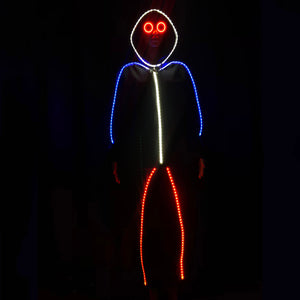 RED WHITE and BLUE Super Limited Edition LED stickman suit